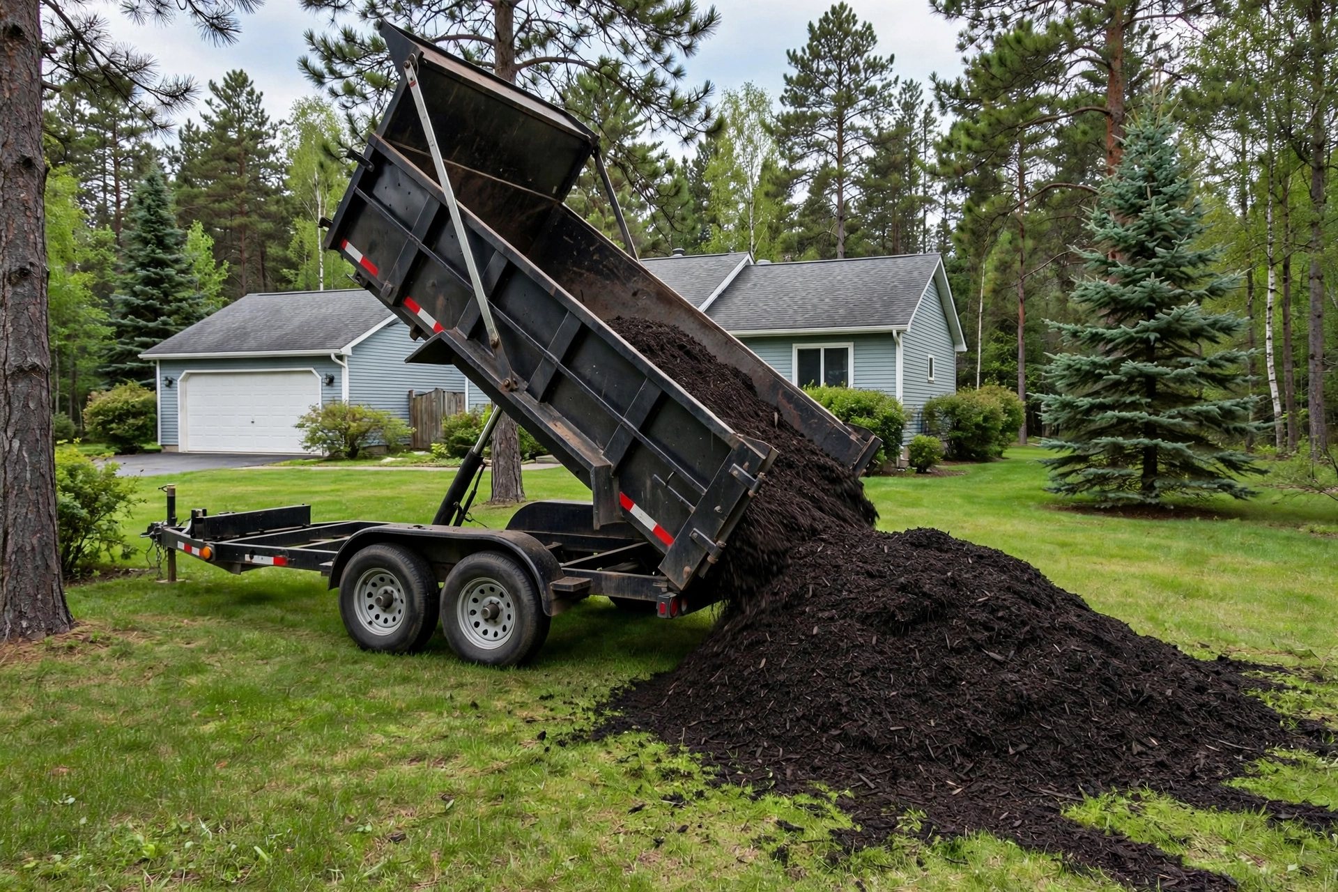 Mulch and material delivery and placement